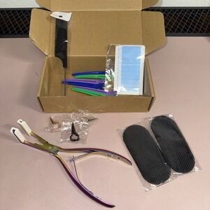 Tape-In Hair Extension Tool Kit w/ Ring Pliers Clips Comb Tape Tabs Pads